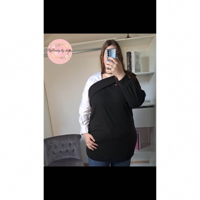 Le pull chemise grande taille
